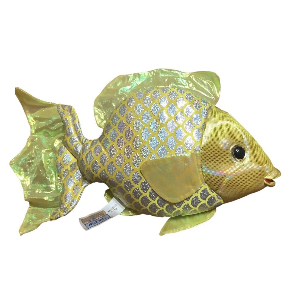 Vtg 2000 Toys R Us Animal Alley Goldfish‎ Plush Stuffed Toy Metallic 9"x14" RARE